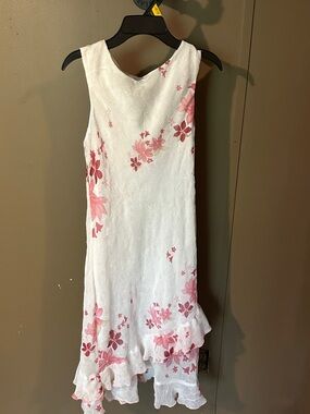 Jodi Kristopher White Dress with Pink Logo Accent